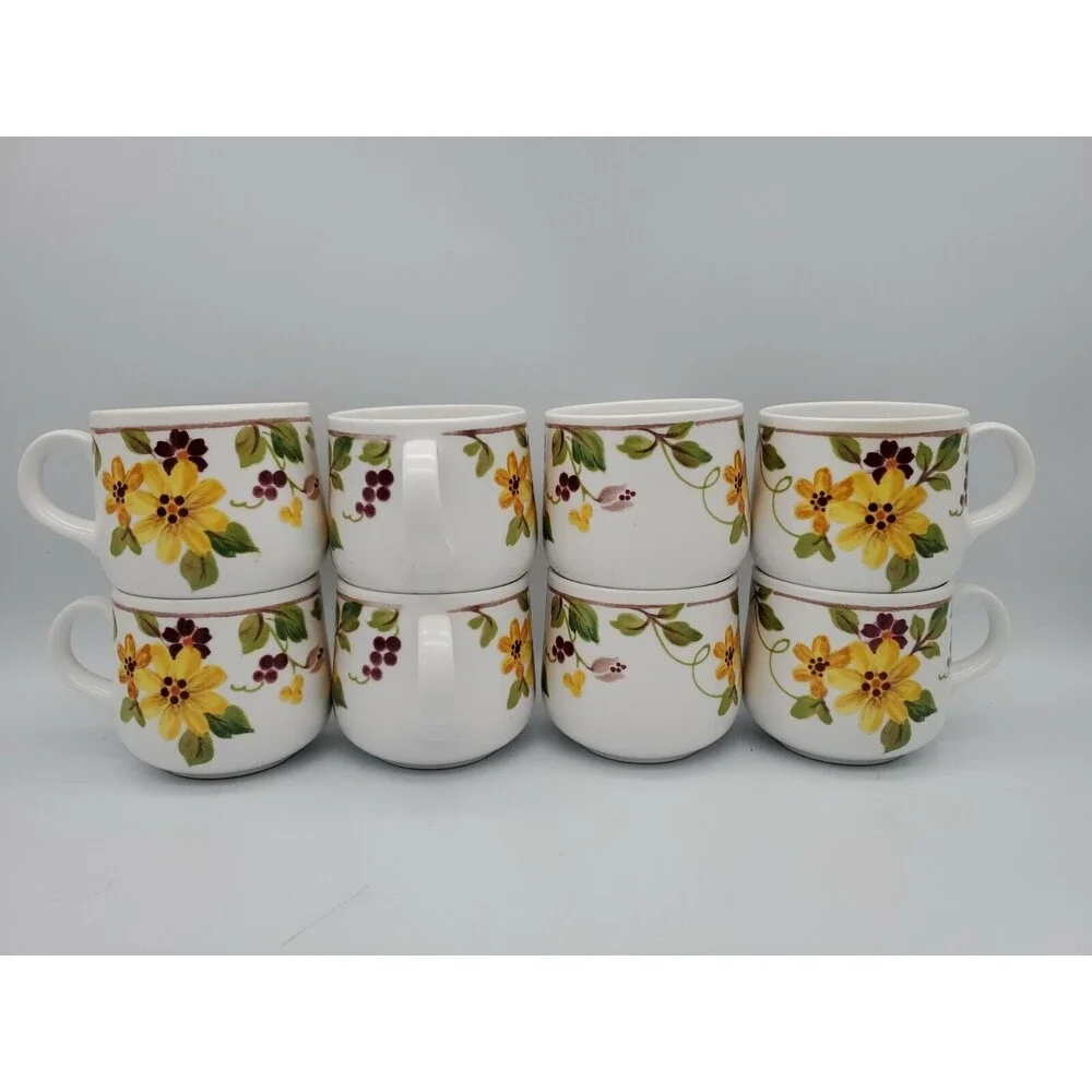 Berredin Noritake Progression China  Japan Coffee Set 8 Cups, Cream & Sugar NICE
